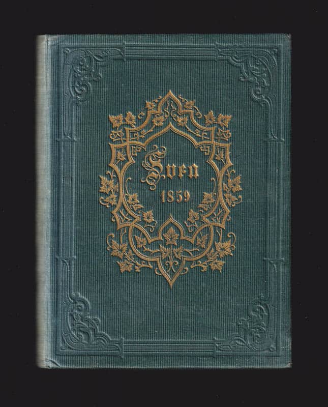 [Finska kriget 1808-09 ; Gustaf Adolph Montgomery (1791-1861) ; Esaias Tegnér (1782-1846)] : Svea Folk-Kalender för 1859. Femtonde årgången. Med bidrag af Onkel Adam, J. M. Crusenstolpe, Förf. till 'Sjöjungfruns Sagor', Fr. Hedberg, Ax. Em. Holmberg, Kjellman-Göranson, G. Montgomery, samt hittills otryckta stycken af Gudm. Silfberstolpe och Esaias Tegnér. Med 29 illustrationer i lithografi och träsnitt