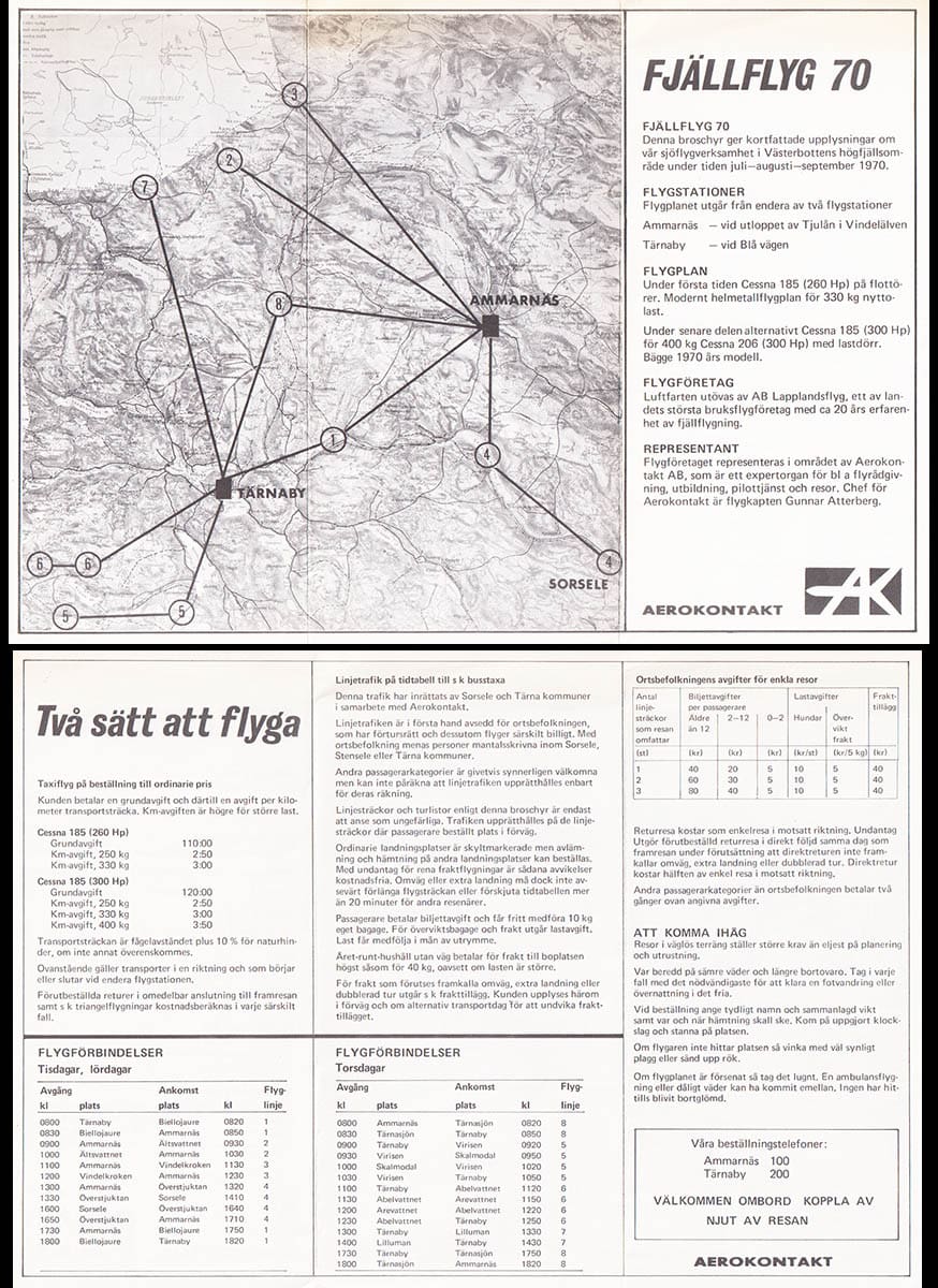 Fjällflyg 70, Aerokontakt (Västerbottens högfjällsområde)
