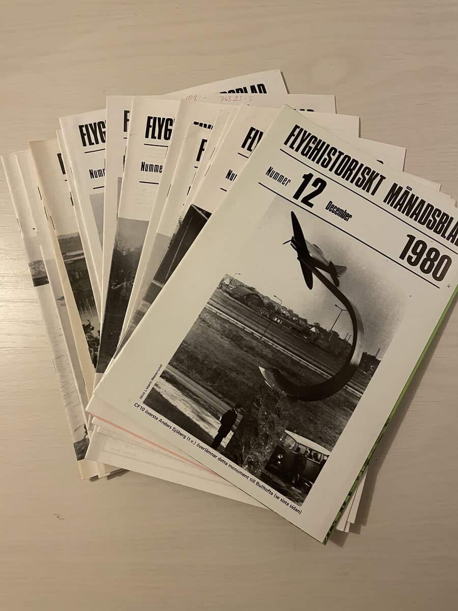 Flyghistoriskt månadsblad - Komplett årgång 1980 - 1-12