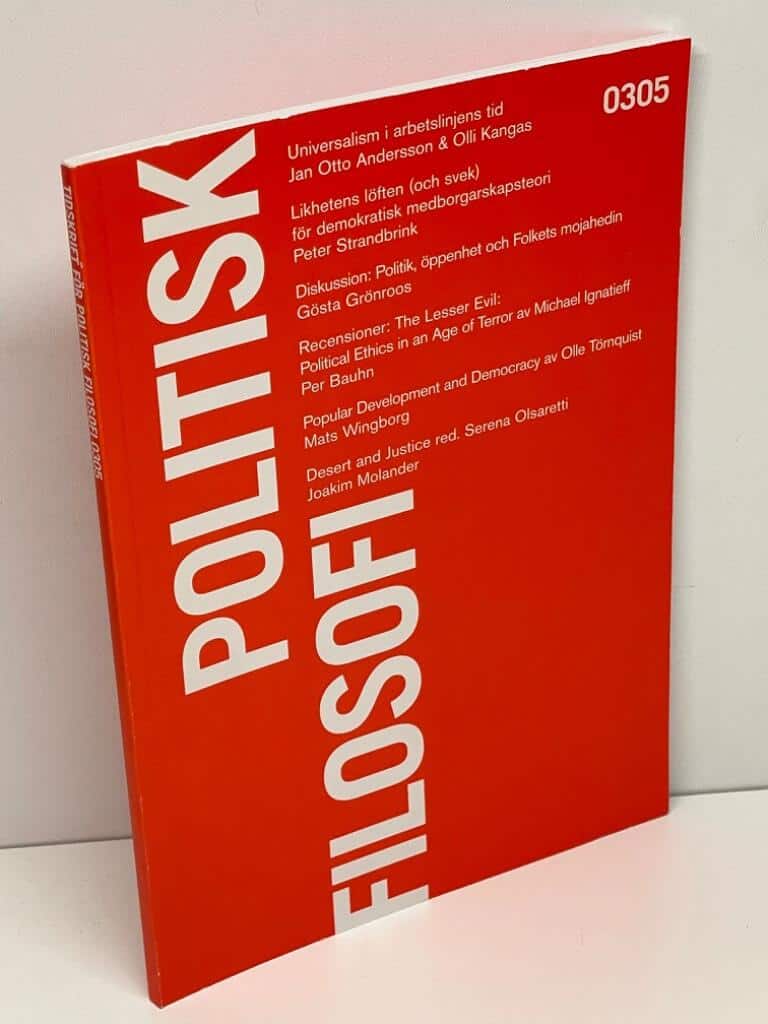 Folke Tersman Karin Enflo : Tidskrift för politisk filosofi. Nr 3 2005