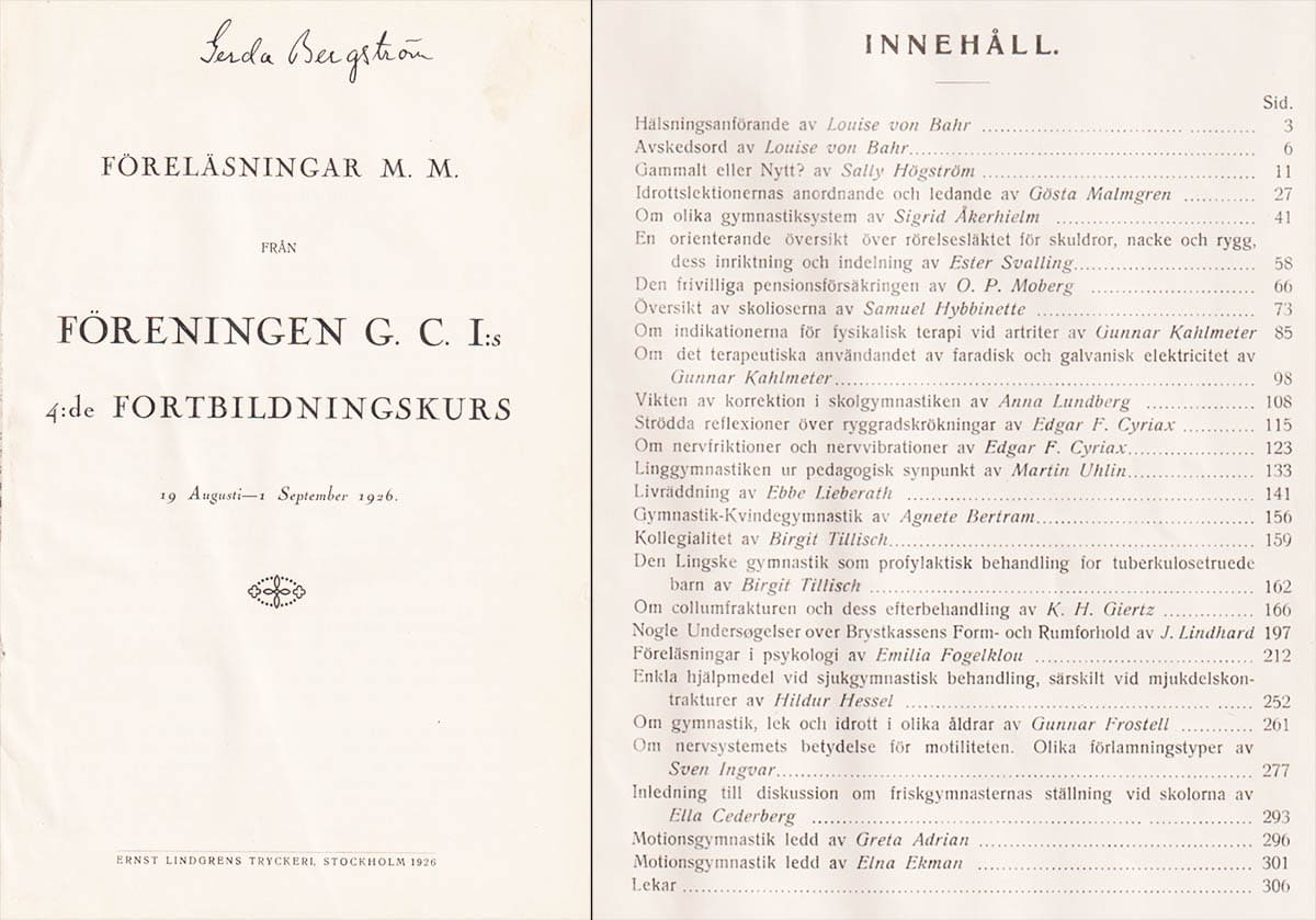 Föreläsningar m. m. från föreningen G. C. I:s 4:de fortbildningskurs 19 Augusti-1 September 1926