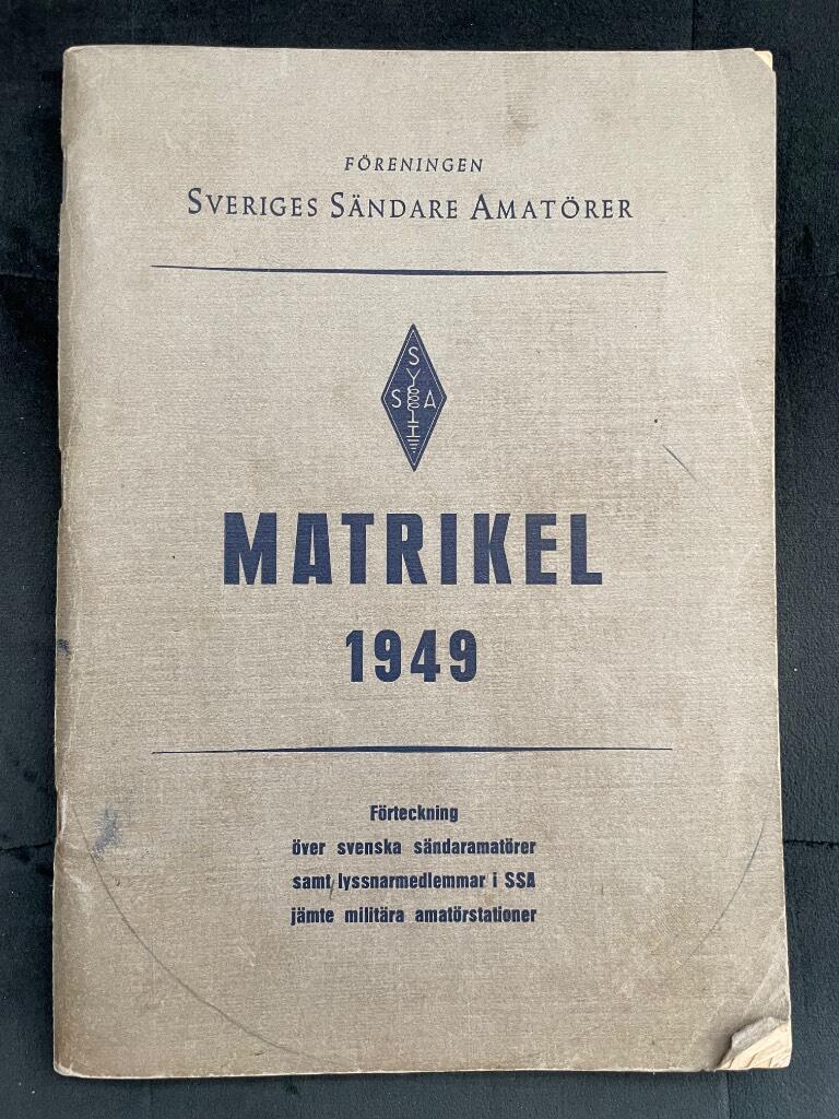 Föreningen Sveriges Sändare Amatörer Matrikel 1949
