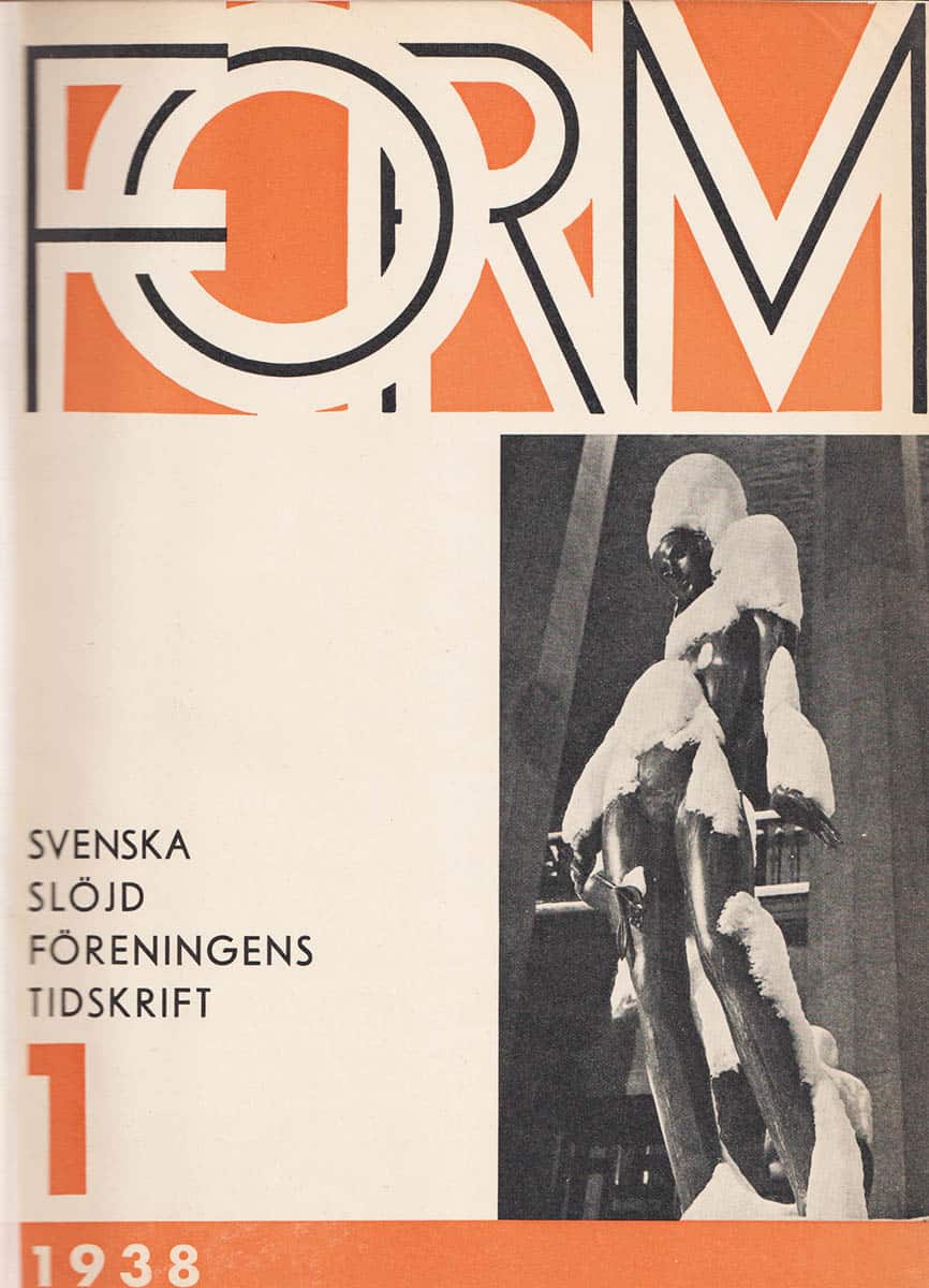 Form. Svenska slöjdföreningens tidskrift 1938. Årgång XXXIV. Organ för konstindustri, konsthantverk och hemslöjd (komplett årg.)