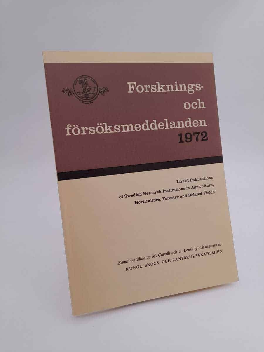 Forsknings- och försöksmeddelanden : 1972