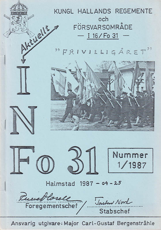Försvarsområdesinformation. Aktuellt INFo 31. Nr 1/1986, Nr 1+2/1987, Nr 1/1988 & Nr 1/1989