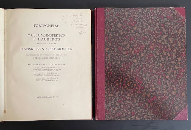 Fortegnelse over museumsinspektør P. Haubergs efterladte samling af danske og norske mønter.