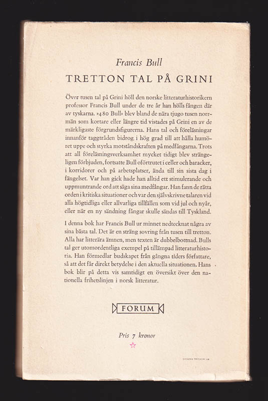 Francis Bull : Tretton tal på Grini