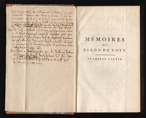 François de, Tott : Mémoires Du Baron De Tott, Sur Les Turcs Et Les Tartares. Premiere - Quatrieme partie (part I-IV in one volume)