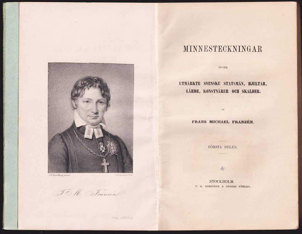 Frans Michael Franzén : Minnesteckningar öfver utmärkte svenske statsmän, hjeltar, lärde, konstnärer och skalder. I-III (komplett)