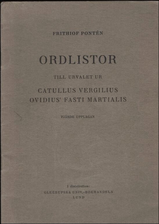 Frithiof Pontén : Ordlistor