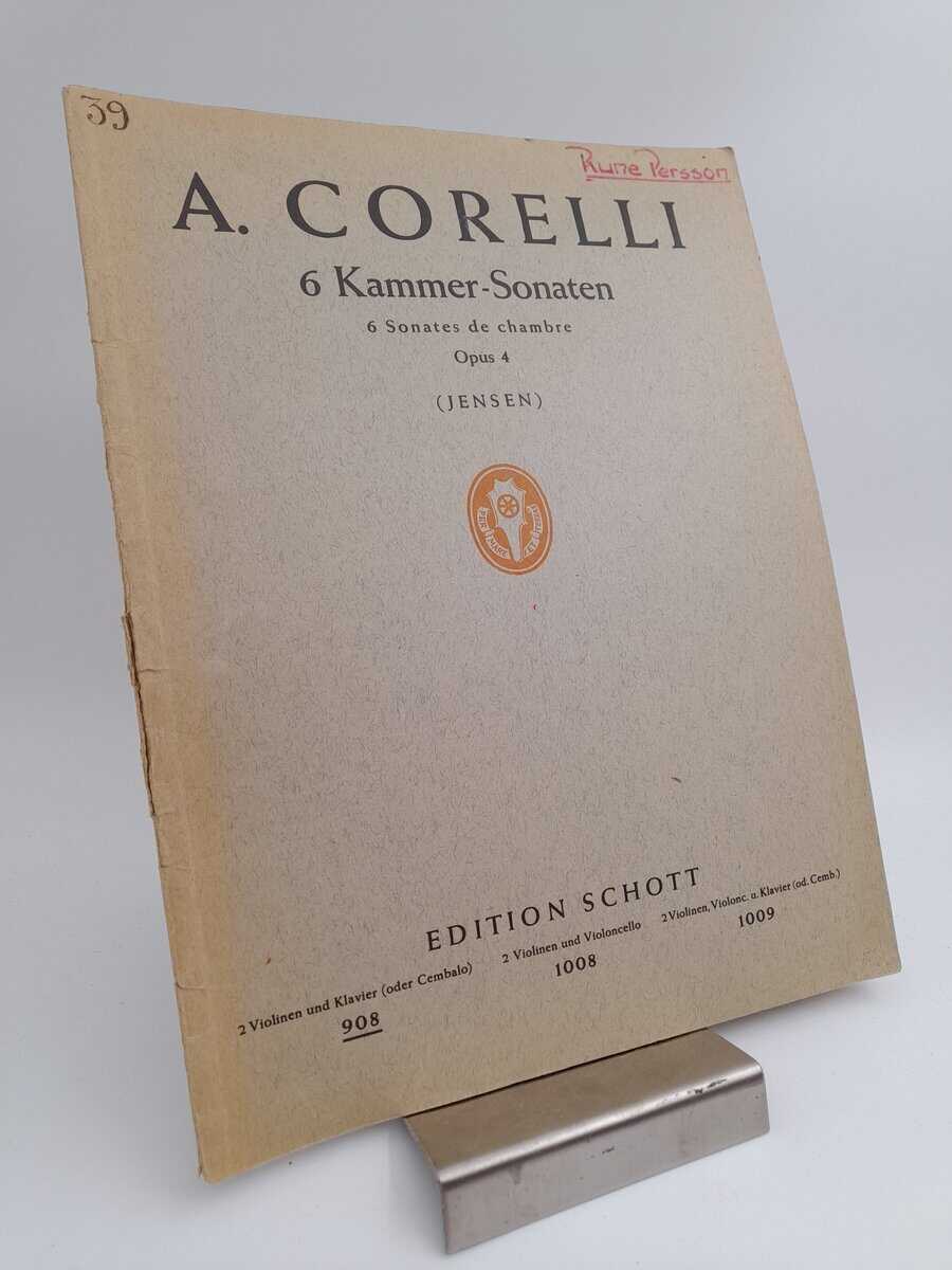 G Jensen : Sechs Kammer-Sonaten für zwei Violinen und Basso continuo von A. Corelli. op. 4