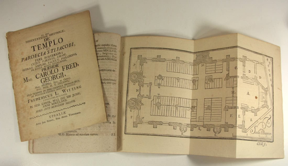 Georgii, Carl Fredrik , Wittingh, Fredrik Larsson : Dissertationis historicæ de templo et paroecia S:ti Jacobi (del 1 och 2)
