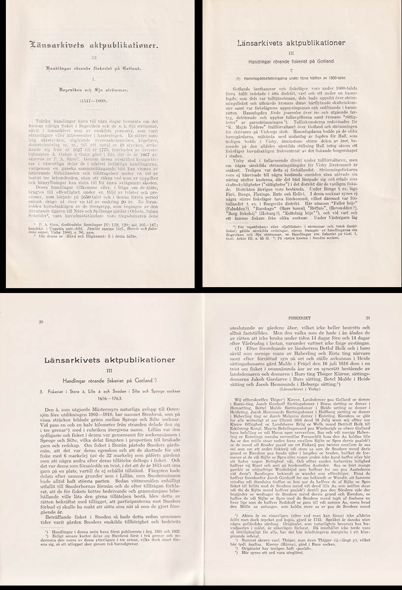 [Gotland ; fiske] : Handlingar rörande fiskeriet på Gotland. III.1-3