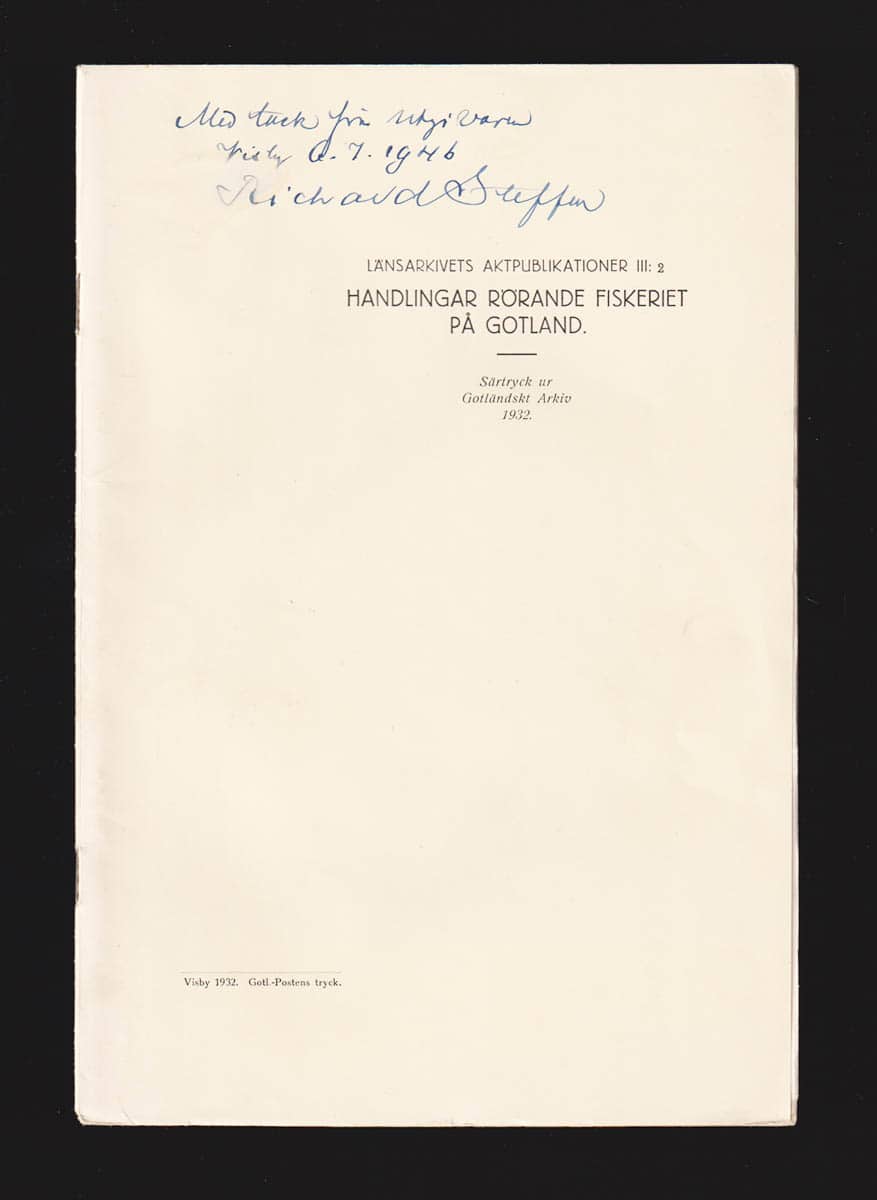 [Gotland ; fiske] : Handlingar rörande fiskeriet på Gotland. III.2. Hamnfogdebefattninarna under förra hälften av 1600-talet