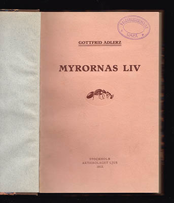 Gottfrid Adlerz : Myrornas liv