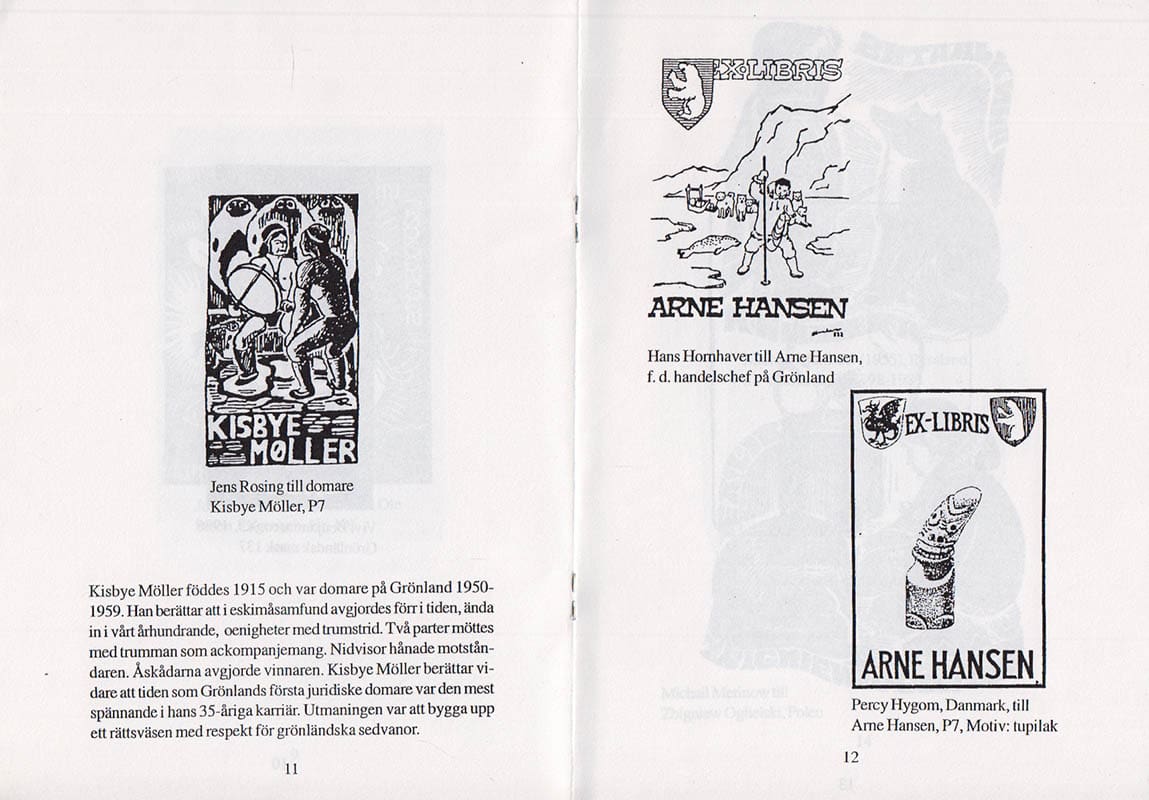 [Grönland ; exlibris]. Carlson, Elin [förord] : Expedition Grönland - Grönländska exlibris