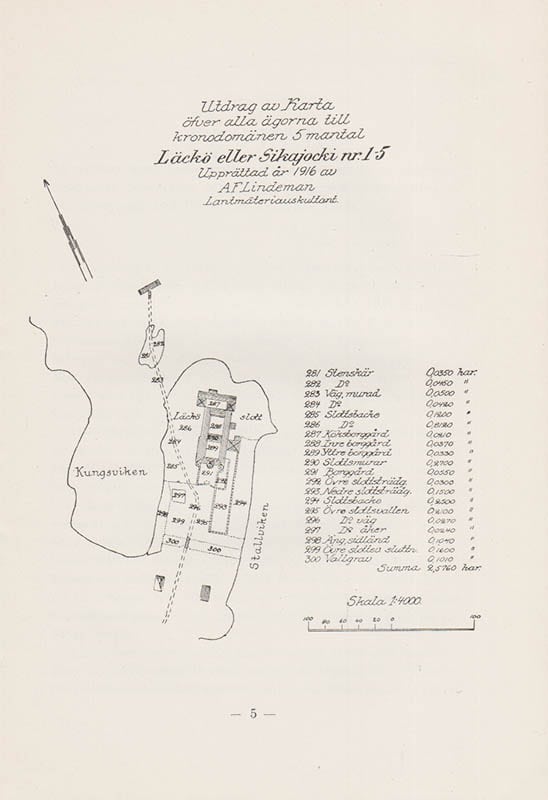 Gunnar Linde : Floran inom Leckö eller Sikajocki slottsområde i Kållandsö eller Otterstads socken, Kållands härad av Skaraborgs län