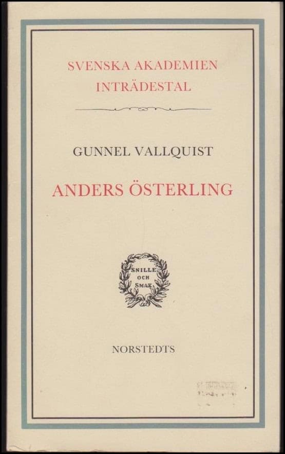 Gunnel Vallquist : Anders Österling