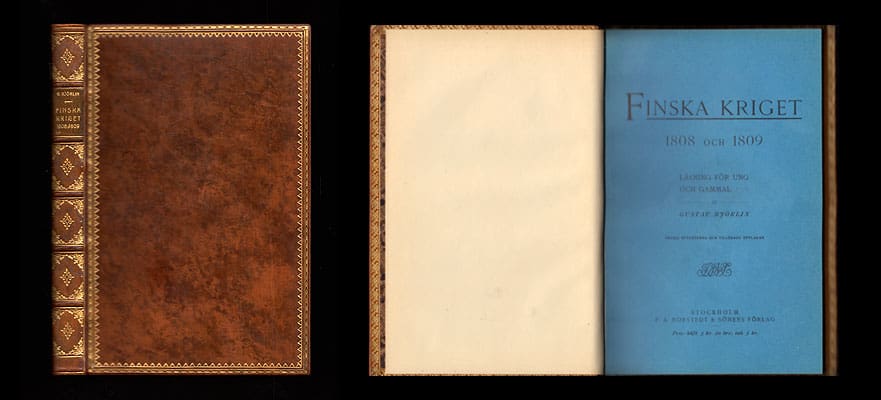 Gustaf Björlin : Finska kriget 1808 och 1809. Läsning för ung och gammal. Med 16 porträtt, 6 planscher och 18 kartor