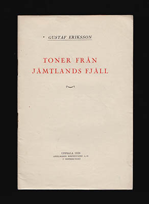 Gustaf Eriksson : Toner från Jämtlands fjäll