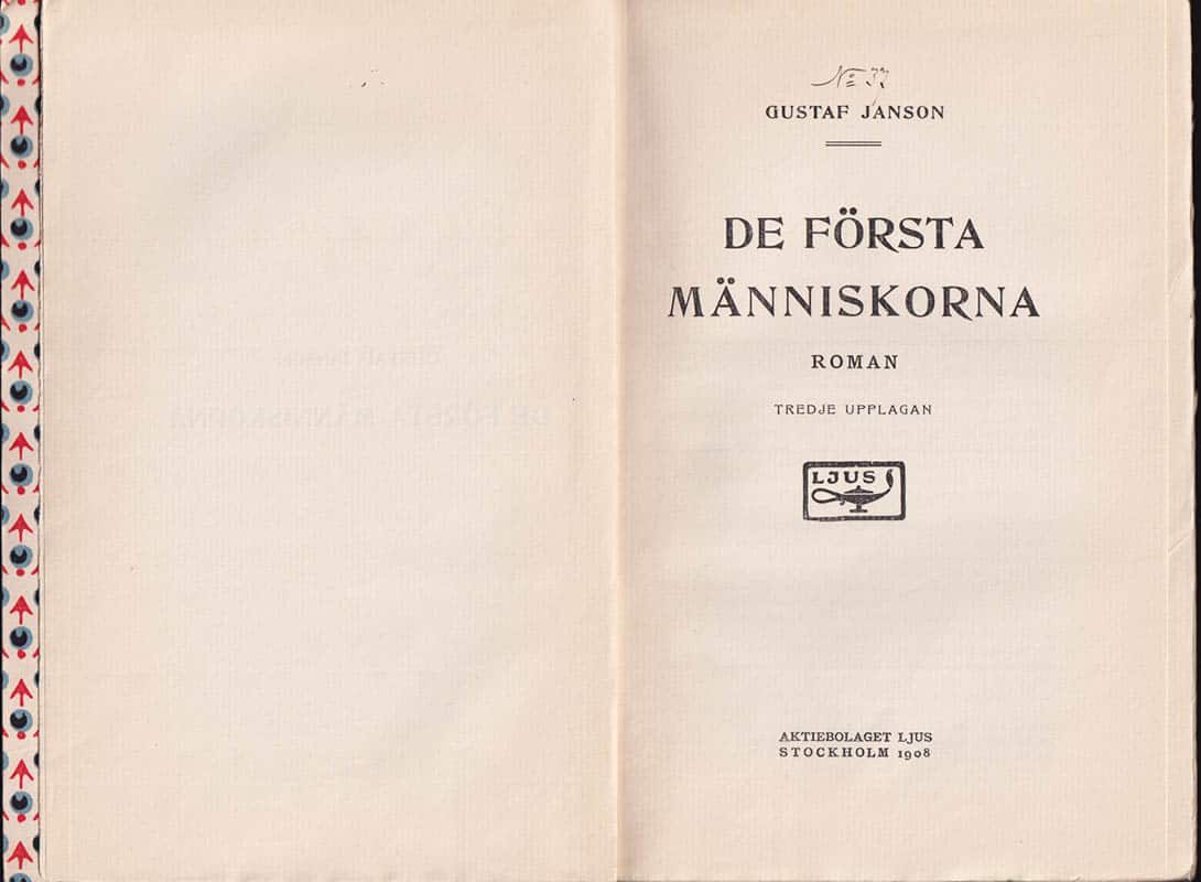 Gustaf Janson : De första människorna. Roman