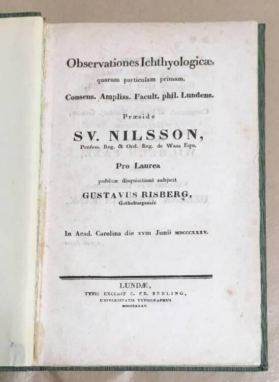 Gustavus Risberg : Observationes Ichtyologicae, etc