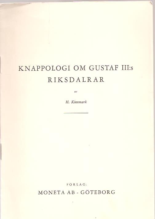H Kinnmark : Knappologi om Gustaf III:s riksdalrar