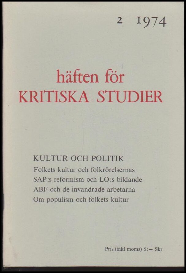 Häften för kritiska studier : 1974 / 2