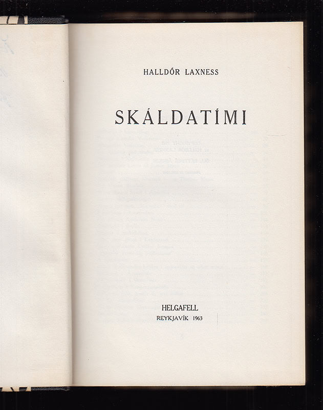 Halldór Laxness : Skáldatími