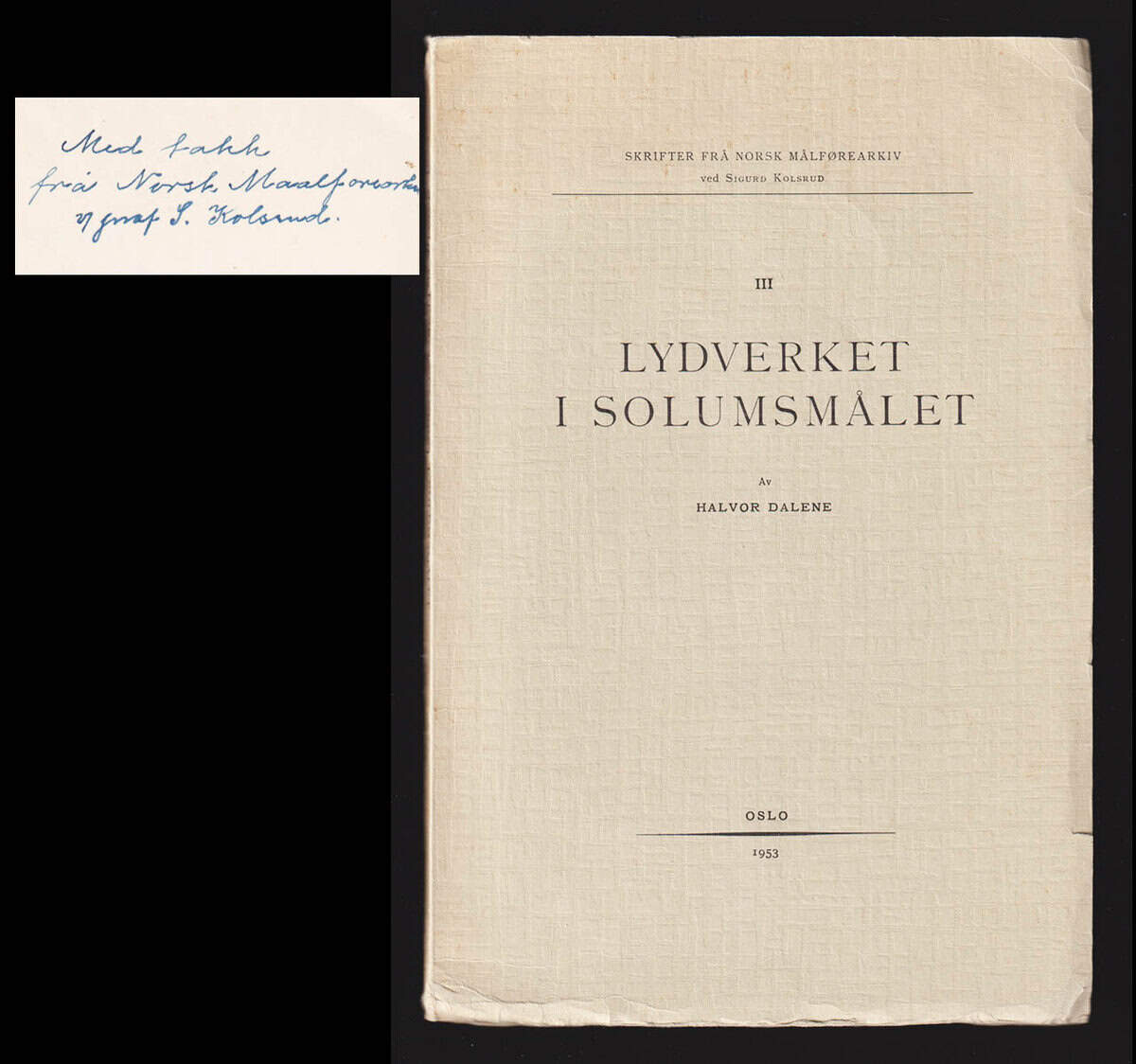 Halvor Dalene : Lydverket i Solumsmålet