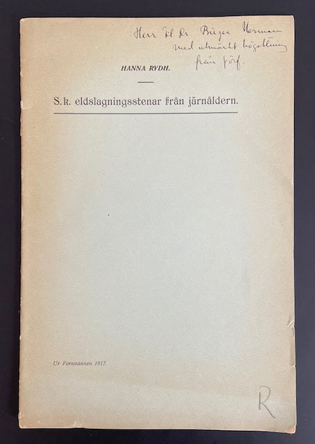 Hanna. Rydh : S.k.eldslagningsstenar från järnåldern.