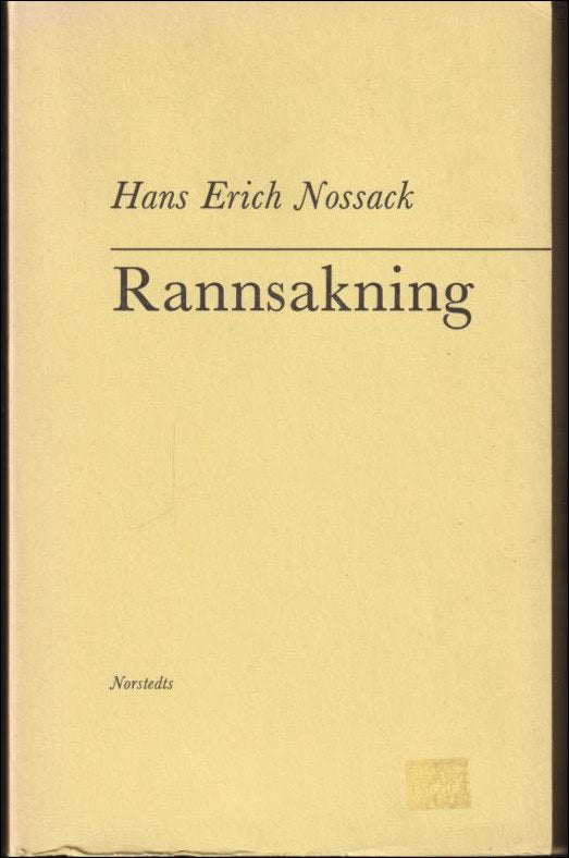 Hans Erich Nossack : Rannsakning