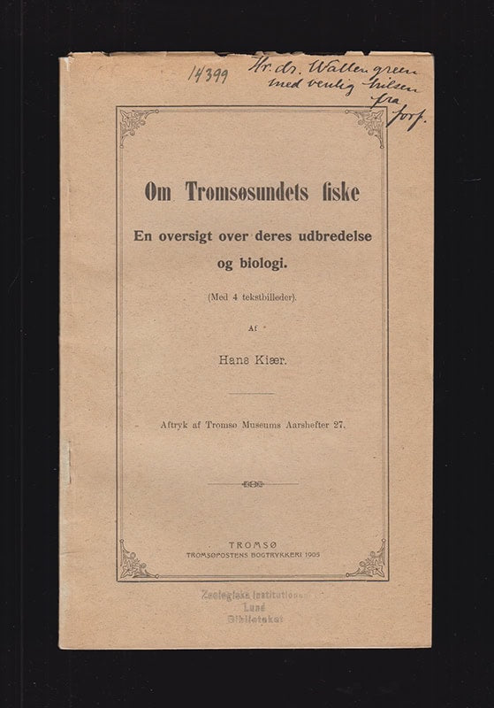 Hans Kiær : Om Tromsøsundets fiske (Med 4 tekstbilleder)