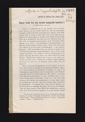 Hans W:son Ahlmann : Nogen træk fra den norske topografis historie