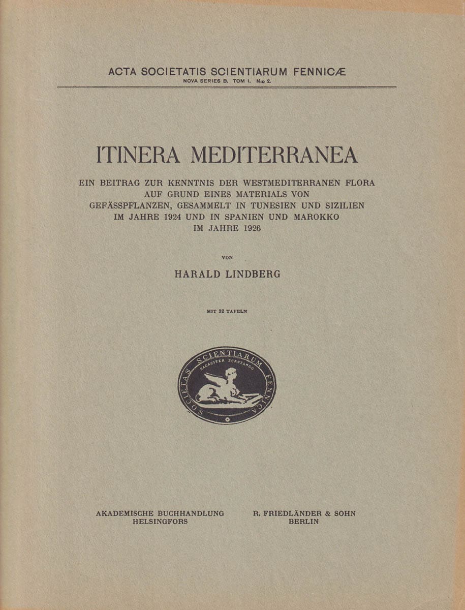 Harald Lindberg : Itinera mediterranea