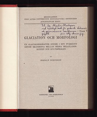 Harald Svensson : Glaciation och morfologi