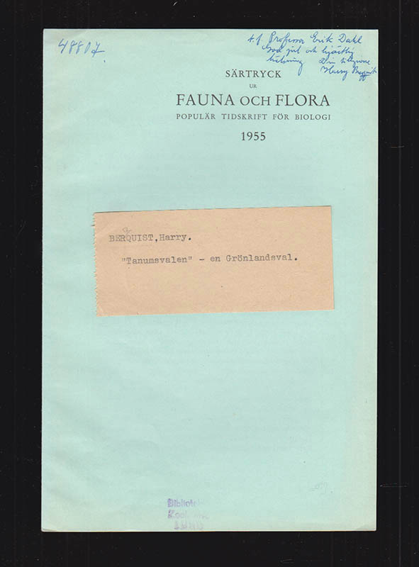 Harry Blomquist : 'Tanumsvalen' - en grönlandsval