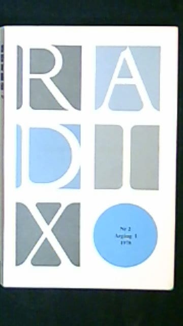 Harry Järv : Radix Tidskrift för humanism Nr 2 Årgång 1 1978