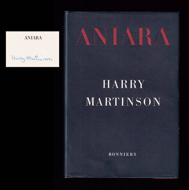Harry Martinson : Aniara. En revy om människan i tid och rum (dedikation)