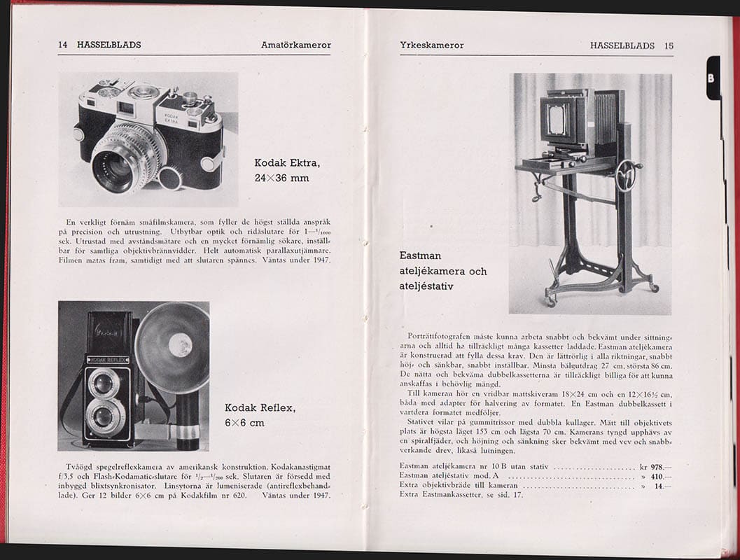 [Hasselblad ; Fotokatalog] : Hasselblads fotografiska AB. 15 mars 1947
