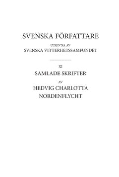 Hedvig Charlotta Nordenflycht : Samlade skrifter 1