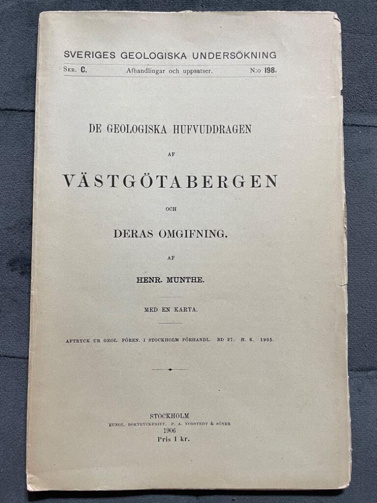 Henr. Munthe : De geologiska hufvuddragen af Västgötabergen och deras omgifning