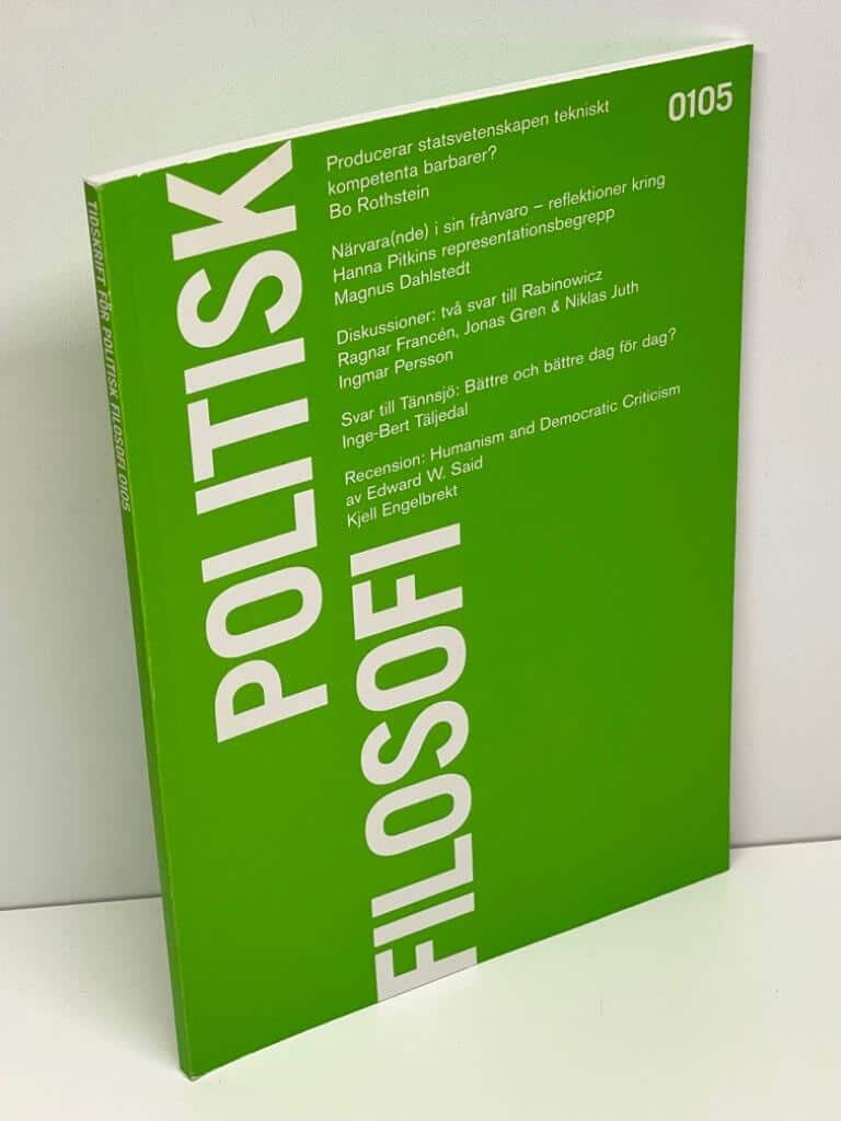 Henrik Ahlenius, Karin Enflo, Folke Tersman : Tidskrift för politisk filosofi. Nr 1 2005