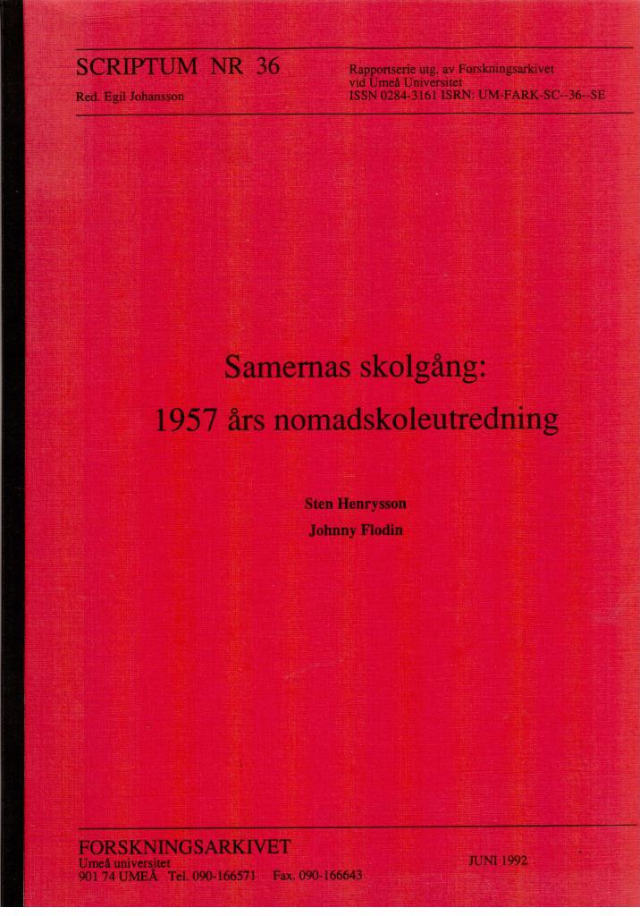 Henrysson, Sten ; Flodin, Johnny : Samernas skolgång