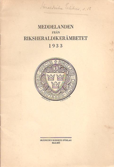 [heraldiska exlibris ; stadsvapen] : Meddelanden från riksheraldikerämbetet