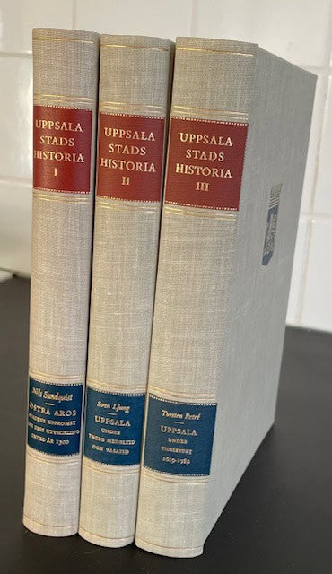 Herbert Lundh : Uppsala stads historia. 1-3. (1. Östra Aros. Stadens uppkomst och dess utveckling intill år 1300. 2. Uppsala under yngre medeltid och Vasatid. 3. Uppsala under merkantilismens och statskontrollens tidsskede 1616-1789.)