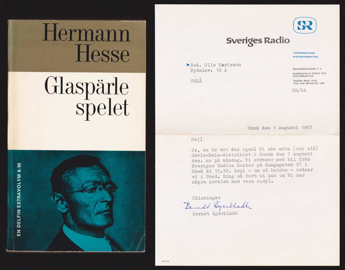 Hermann Hesse : Glaspärlespelet. Försök till en levnadsbeskrivning över magister Ludi Josef Knecht jämte Knechts efterlämnade papper