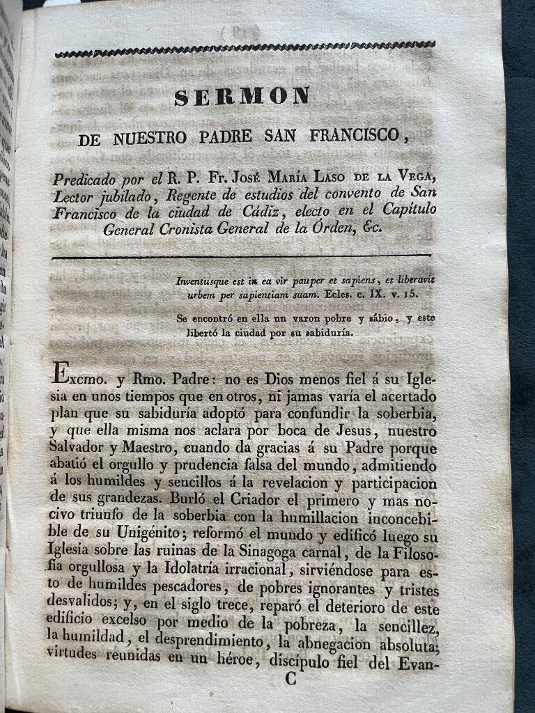Historia del Capitulo General Celebrado en el Convento de Santa Maria de Jesús, Vulgo San Diego, de la Ciudad de Alcalá de Henares el dia 29 de mayo de 1830 presidido por Francisco Tiberi, que ordenó Fr. Bartolomé Altemir