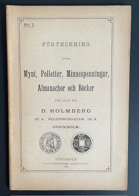 Holmberg : Förteckning Nr 7 (Holmbergs lagerlista)