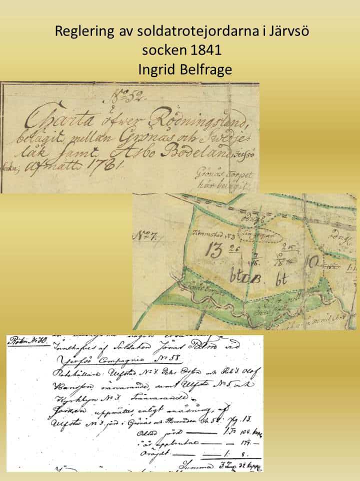 Ingrid Belfrage : Reglering av soldatrotejordarna i Järvsösocken 1841